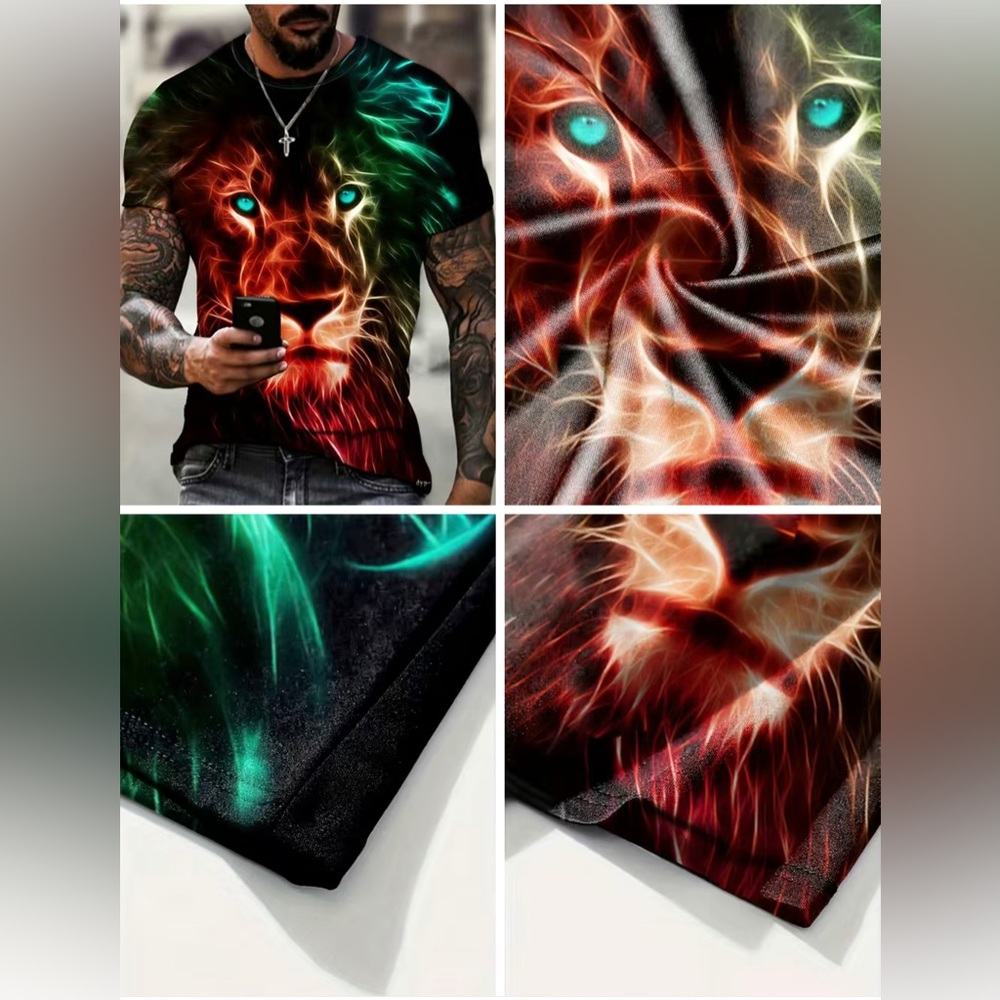 🔥New stylish lion pattern 3D print t-shirt🔥